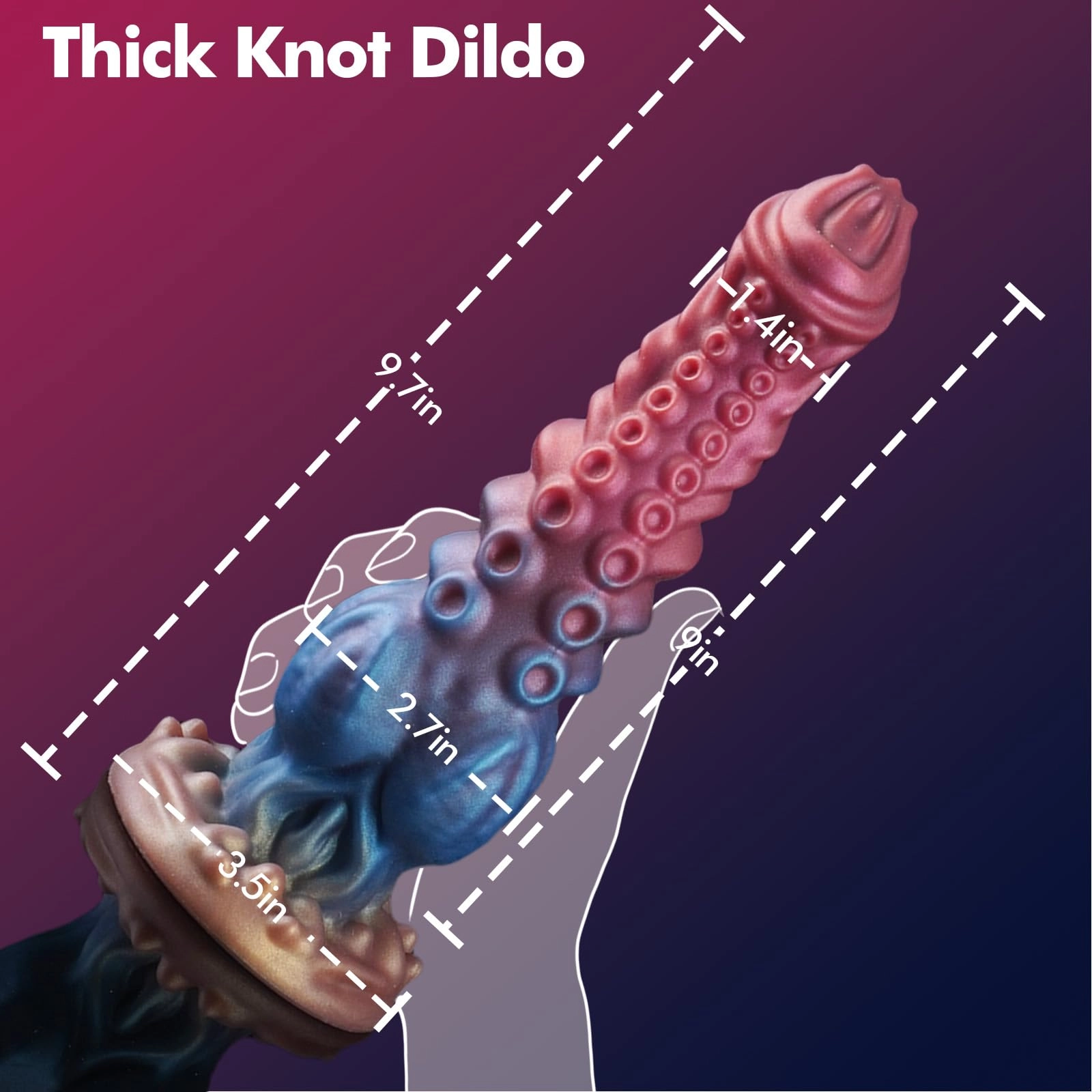 Akkoro 9.71 Huge Knot Dildo With Lifelike Tentacles & Unique Texture - Laphwing