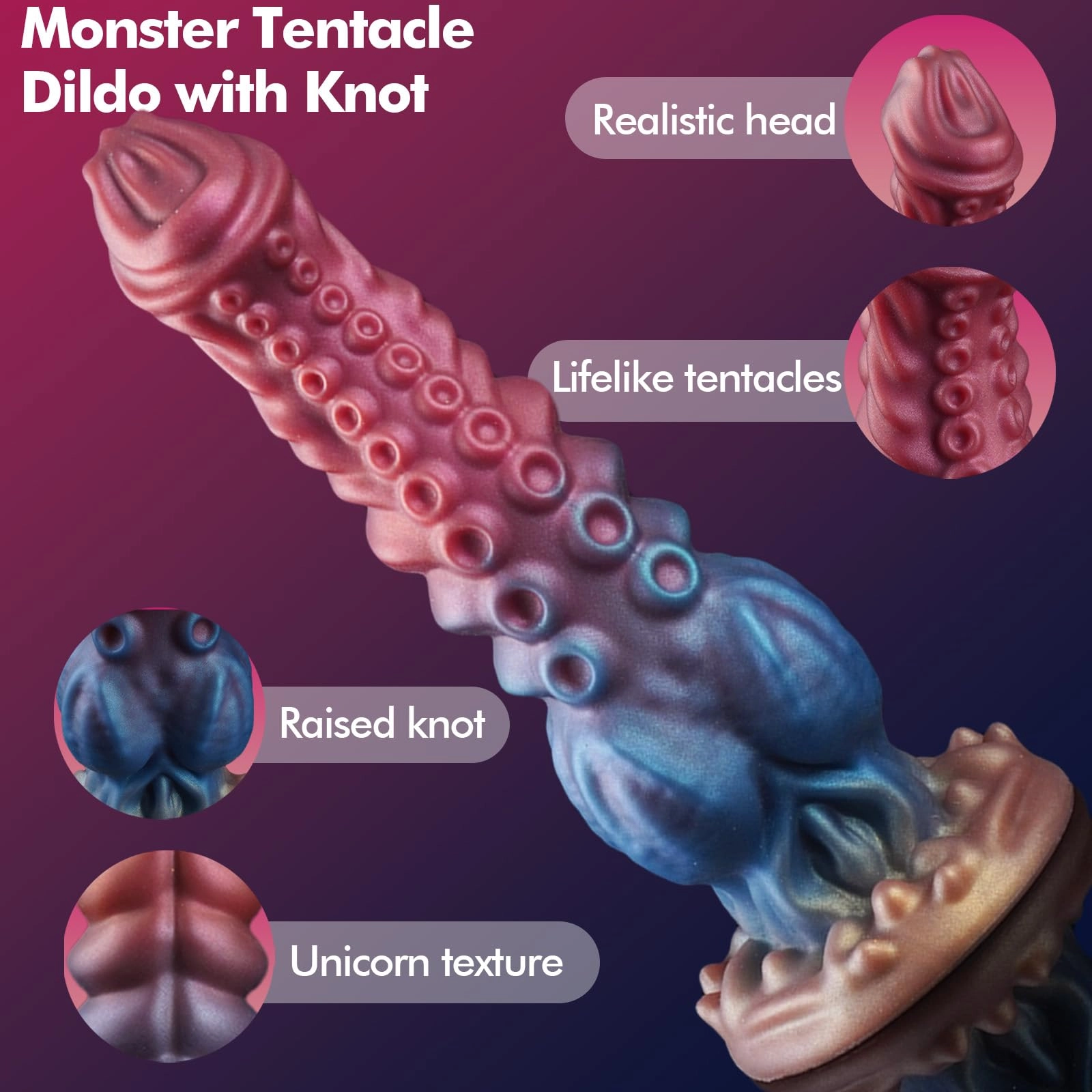 Akkoro 9.71 Huge Knot Dildo With Lifelike Tentacles & Unique Texture - Laphwing