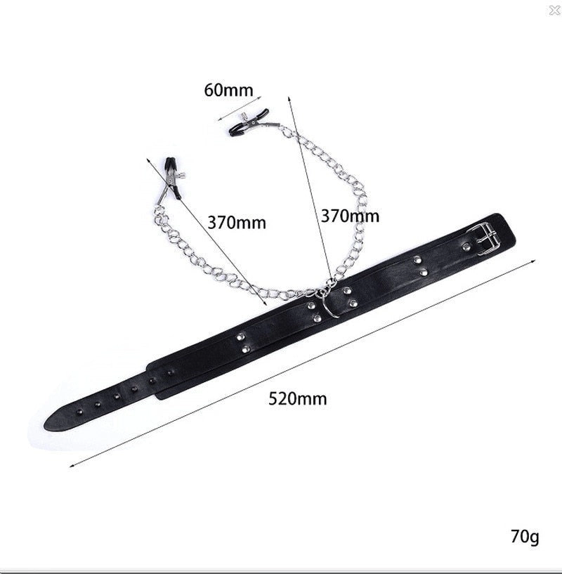 BDSM Nipple Clips Clitoris Clamps Collar Bondage Accessories Flirt Training Female Erotic Toys for Couples Masochism