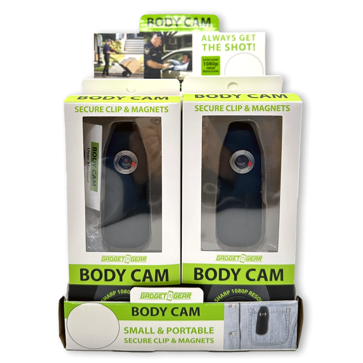 Body Cam with Micro Sd Card - 4 Pieces Per Retail Ready Display 23591