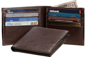 Brown Premium Leather 8 Card Slot Bifold Wallet