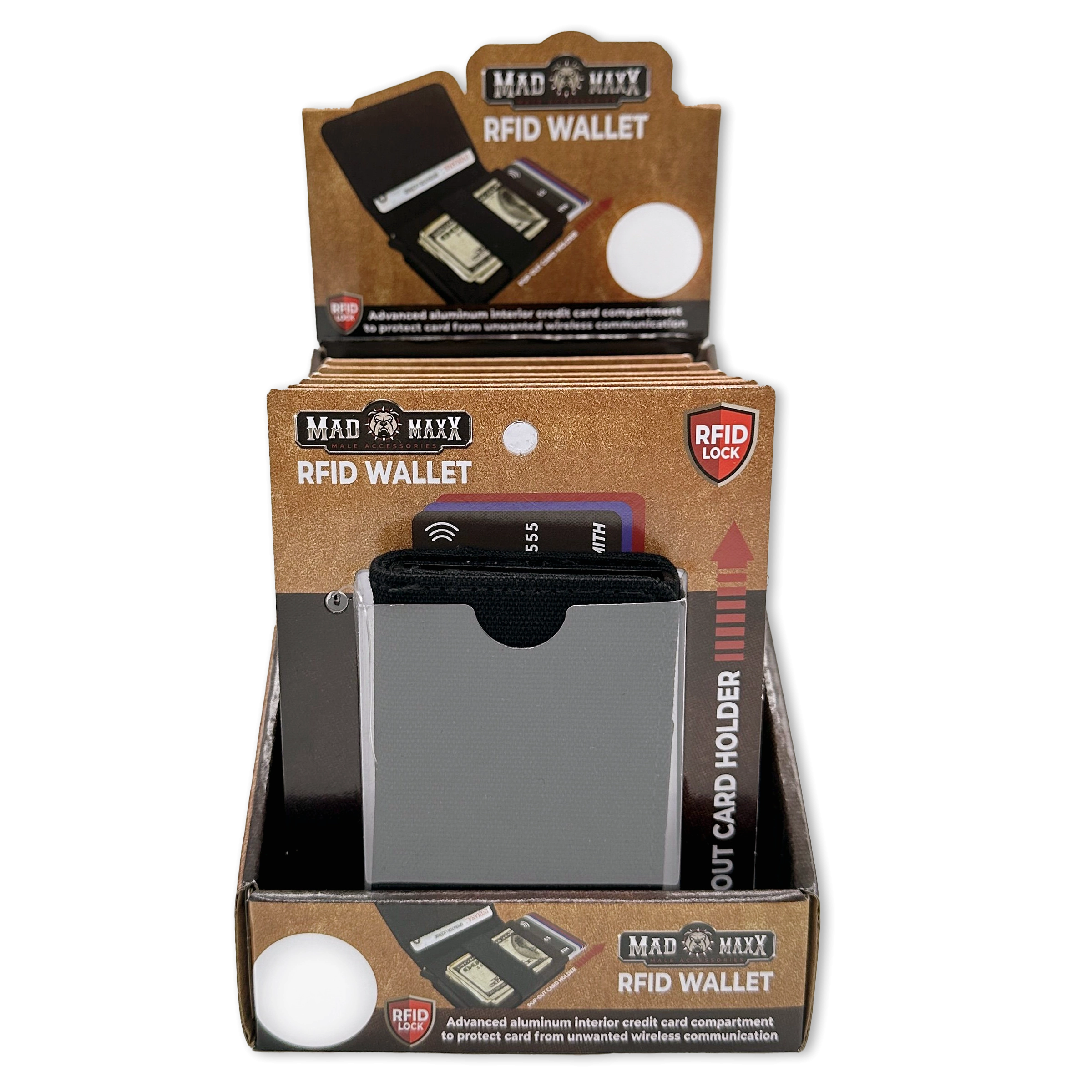 Canvas RFID Block Slim Wallet - 6 Pieces Per Retail Ready Display 23746