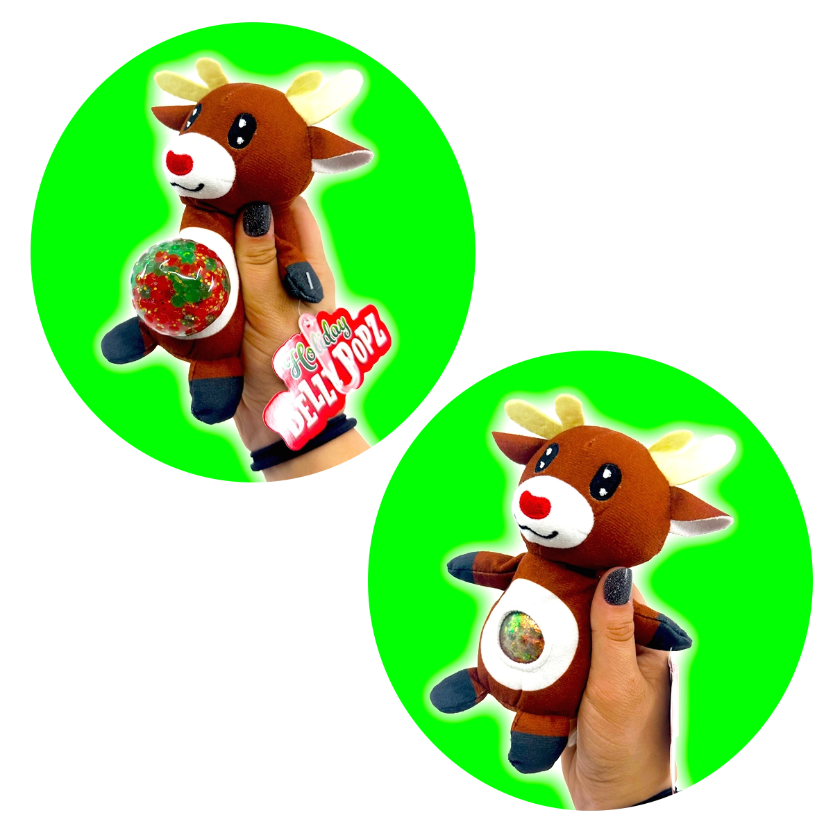 Christmas Belly Popz Plush Toy - 6 Pieces Per Display 24200