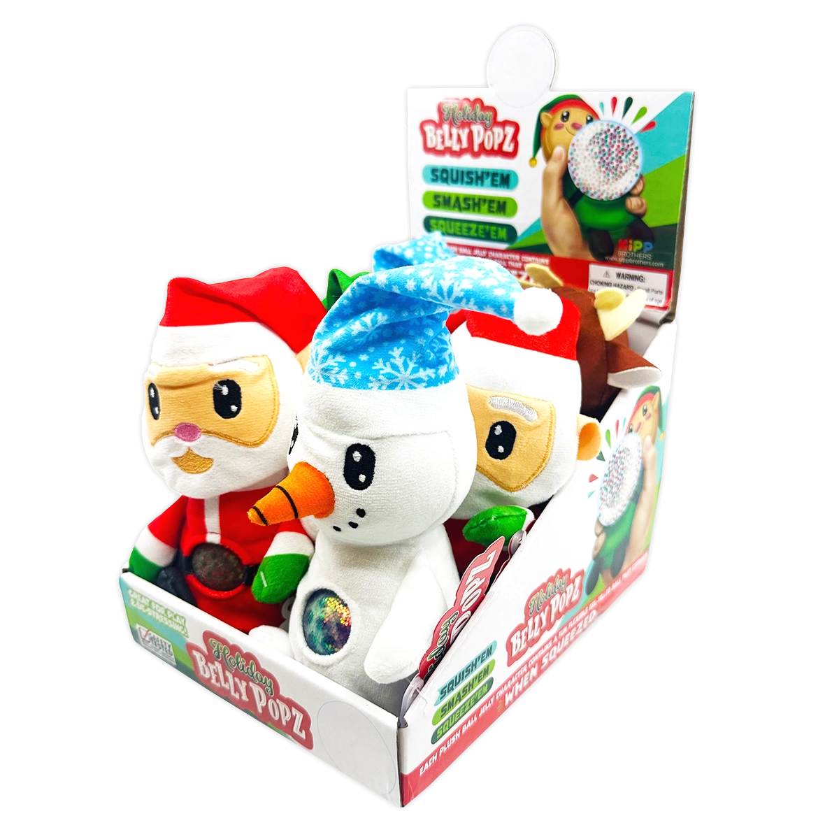 Christmas Belly Popz Plush Toy - 6 Pieces Per Display 24200