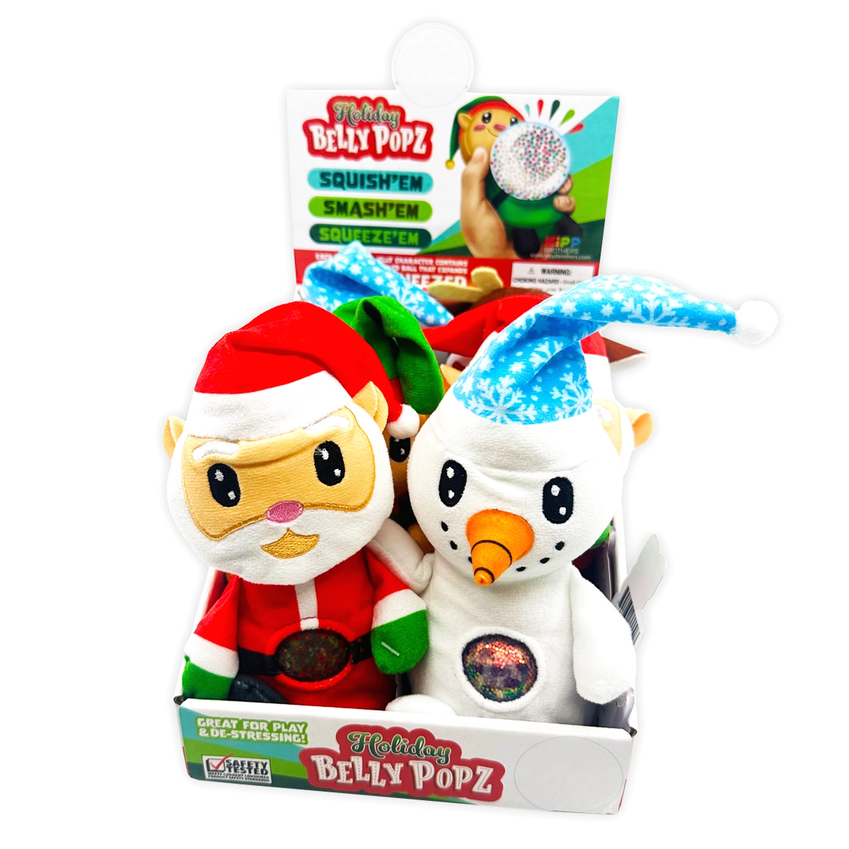 Christmas Belly Popz Plush Toy - 6 Pieces Per Display 24200