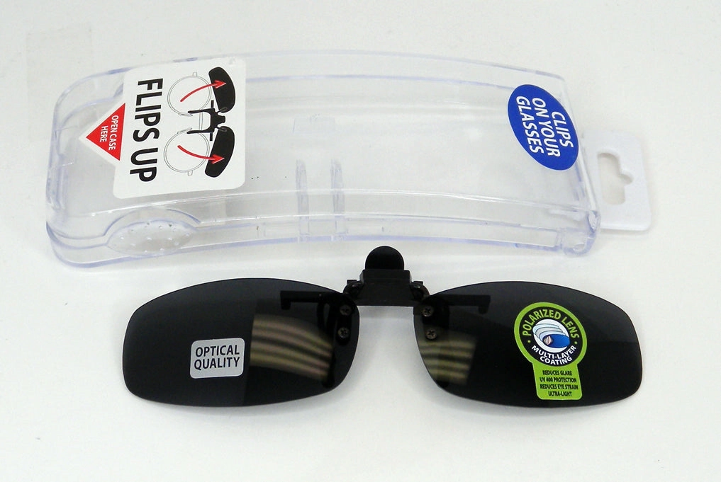 Clip On Flip Up Sunglasses with Case - 2 Pieces Per Pack 28973