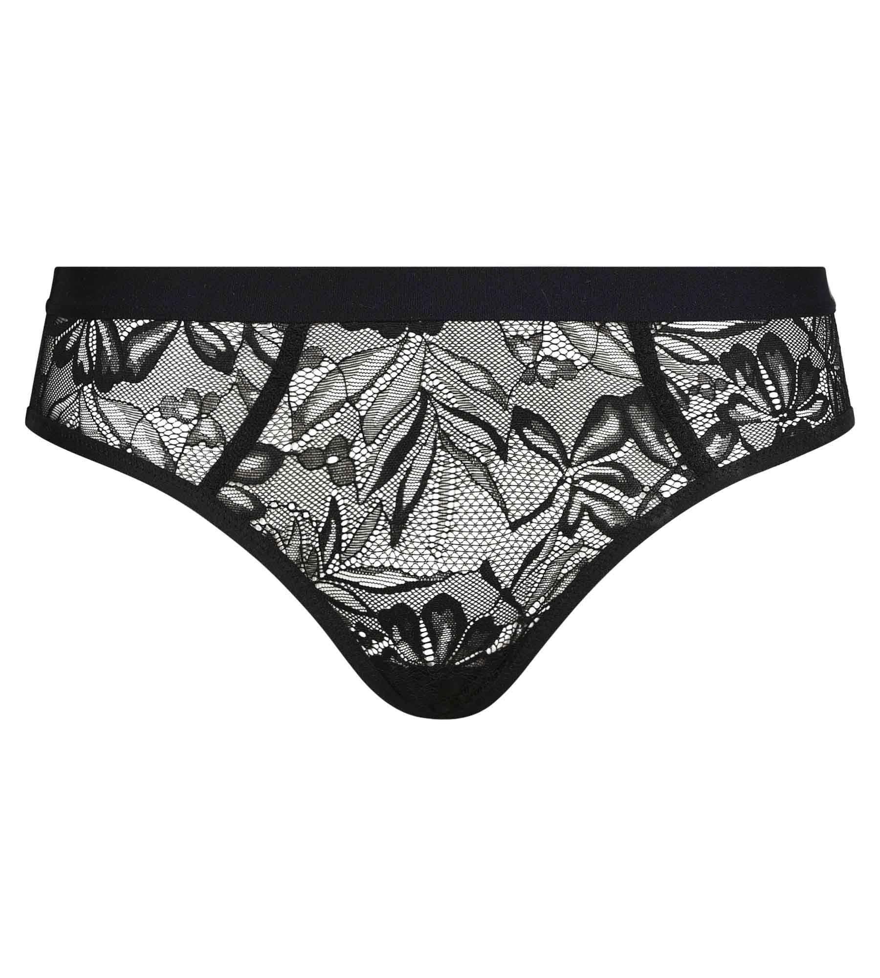 Culotte midi pour femme en dentelle noire à feuillage Mod de Dim