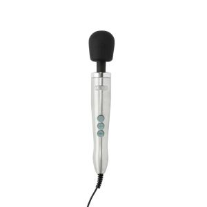 Doxy Diecast Brushed Metal Silver Plug-In Vibrating Wand Massager