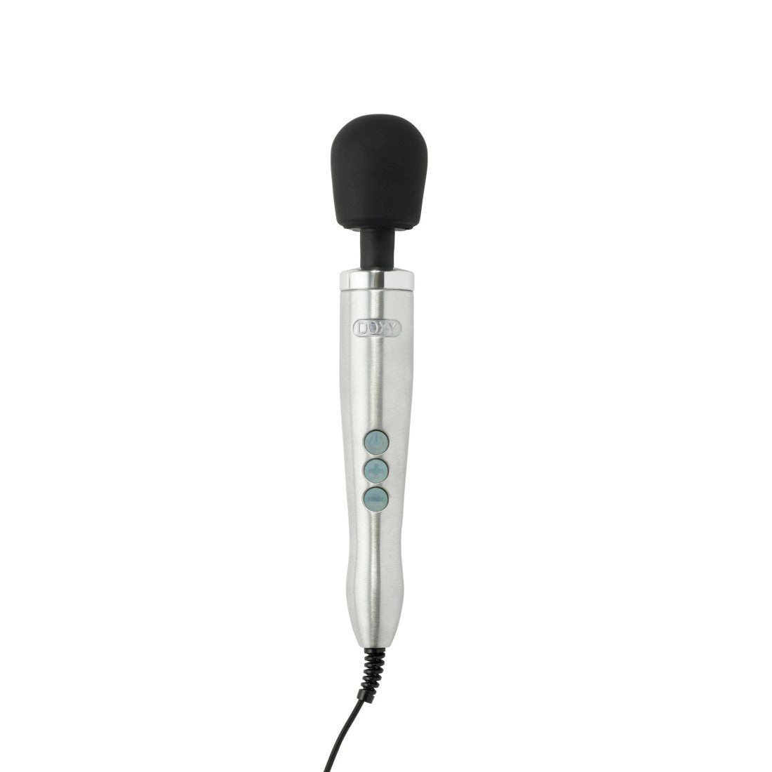 Doxy Diecast Brushed Metal Silver Plug-In Vibrating Wand Massager