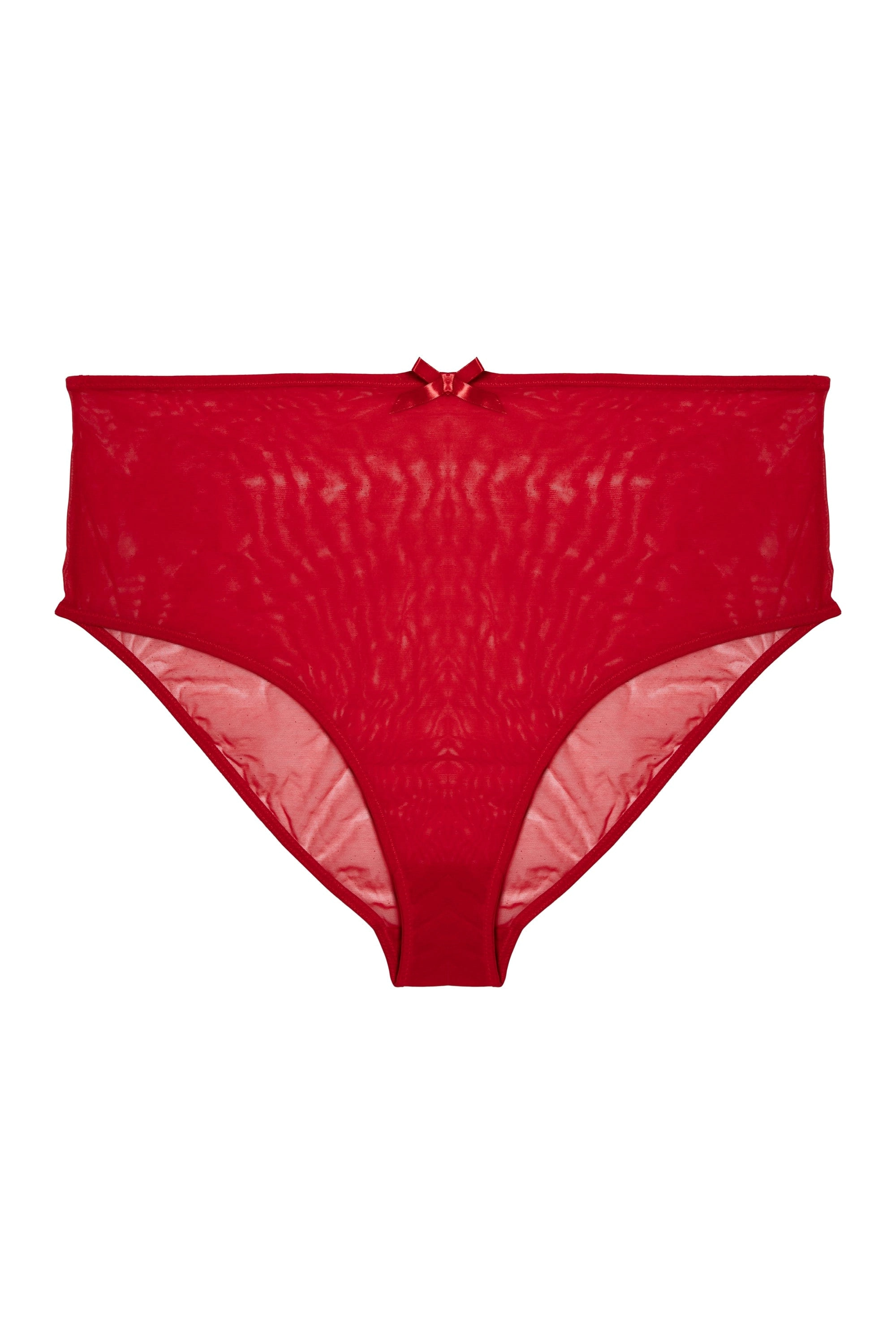 Elizabeth Red Mesh High Waisted Brief