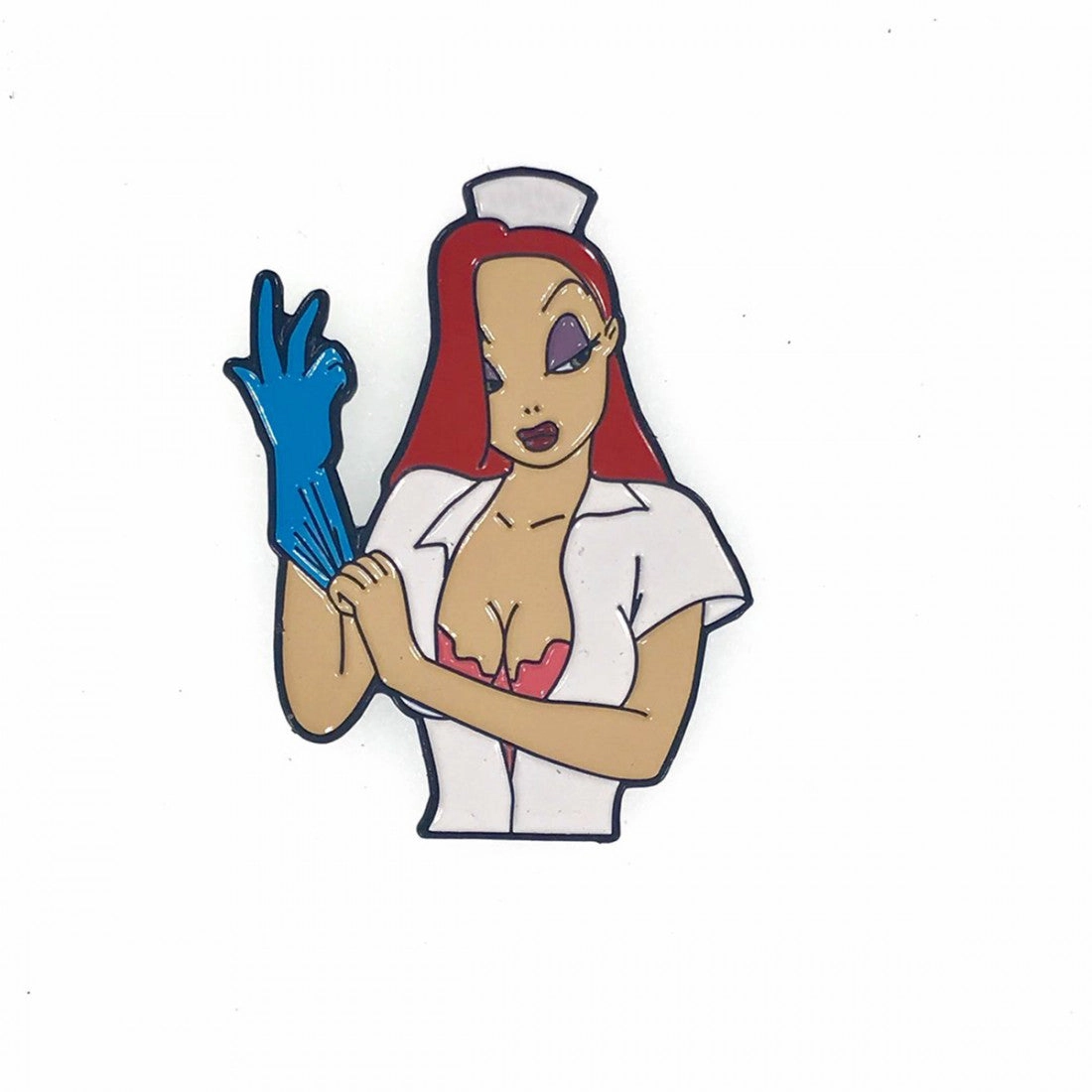 Enema of the State Nurse Jessica Rabbit Enamel Pin