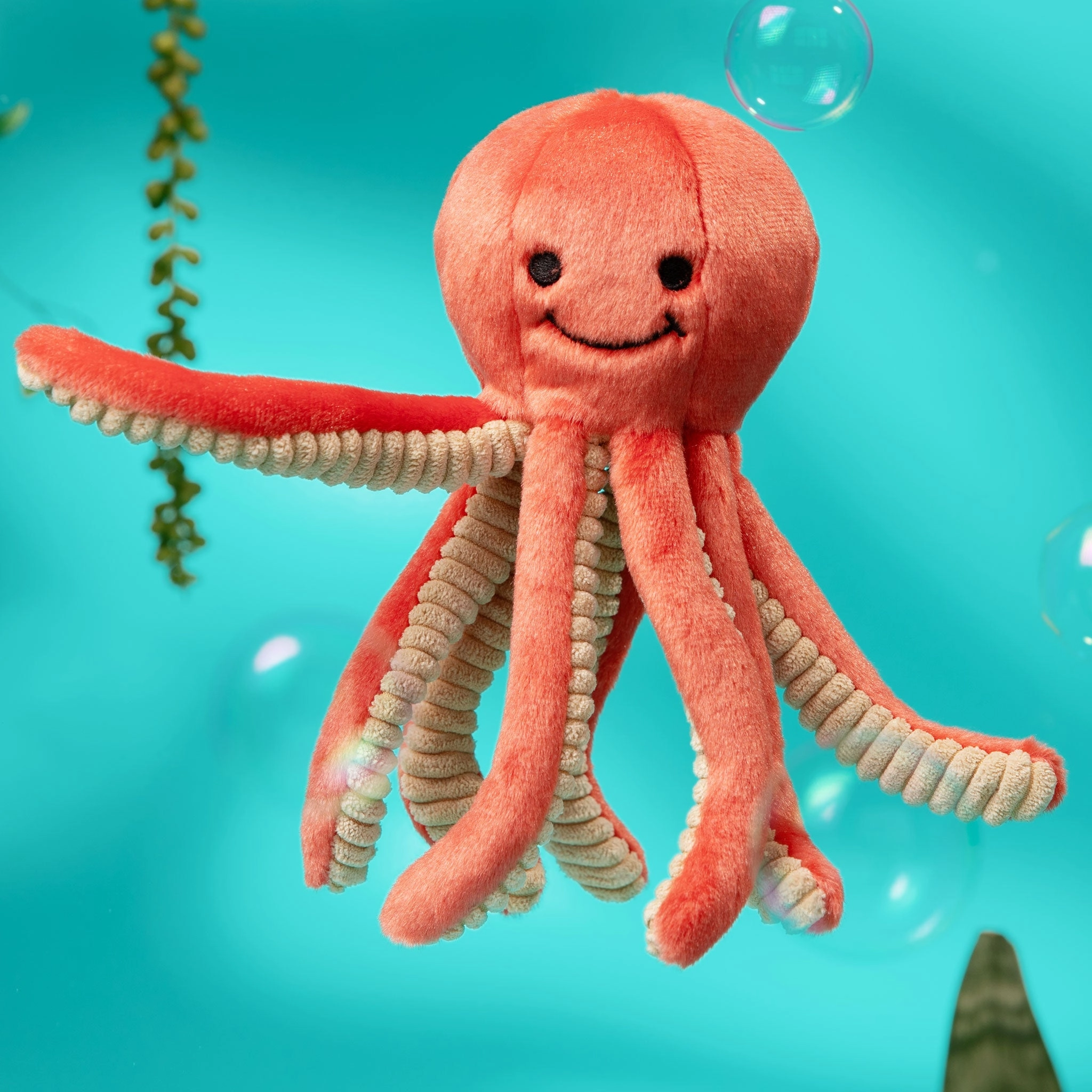 Fluff & Tuff Squirt Ocotopus Orange Dog Toys