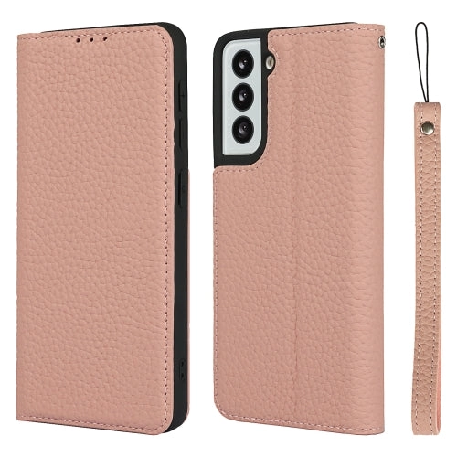 For Samsung Galaxy S21 5G Litchi Texture Horizontal Flip Top Layer Cowhide Leather Case with Holder