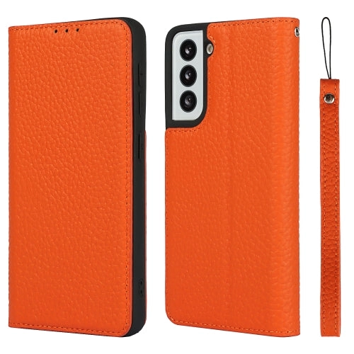 For Samsung Galaxy S21 5G Litchi Texture Horizontal Flip Top Layer Cowhide Leather Case with Holder