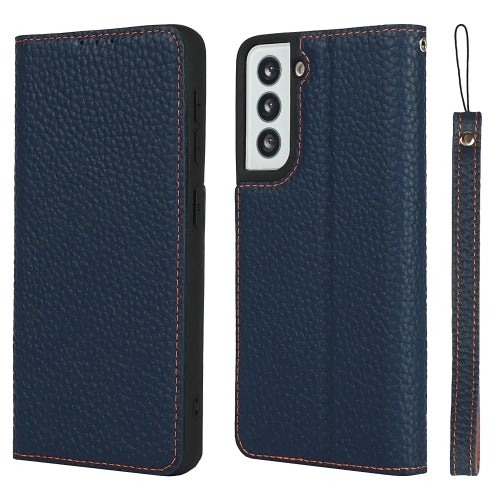 For Samsung Galaxy S21 5G Litchi Texture Horizontal Flip Top Layer Cowhide Leather Case with Holder