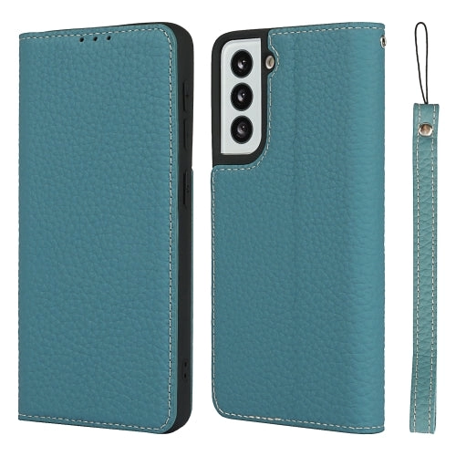 For Samsung Galaxy S21 5G Litchi Texture Horizontal Flip Top Layer Cowhide Leather Case with Holder