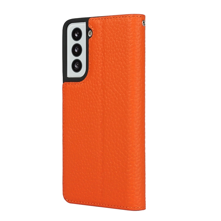 For Samsung Galaxy S21 5G Litchi Texture Horizontal Flip Top Layer Cowhide Leather Case with Holder