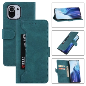 For Xiaomi Mi 11 Reverse Buckle Horizontal Flip PU Leather Case with Holder  Card Slot