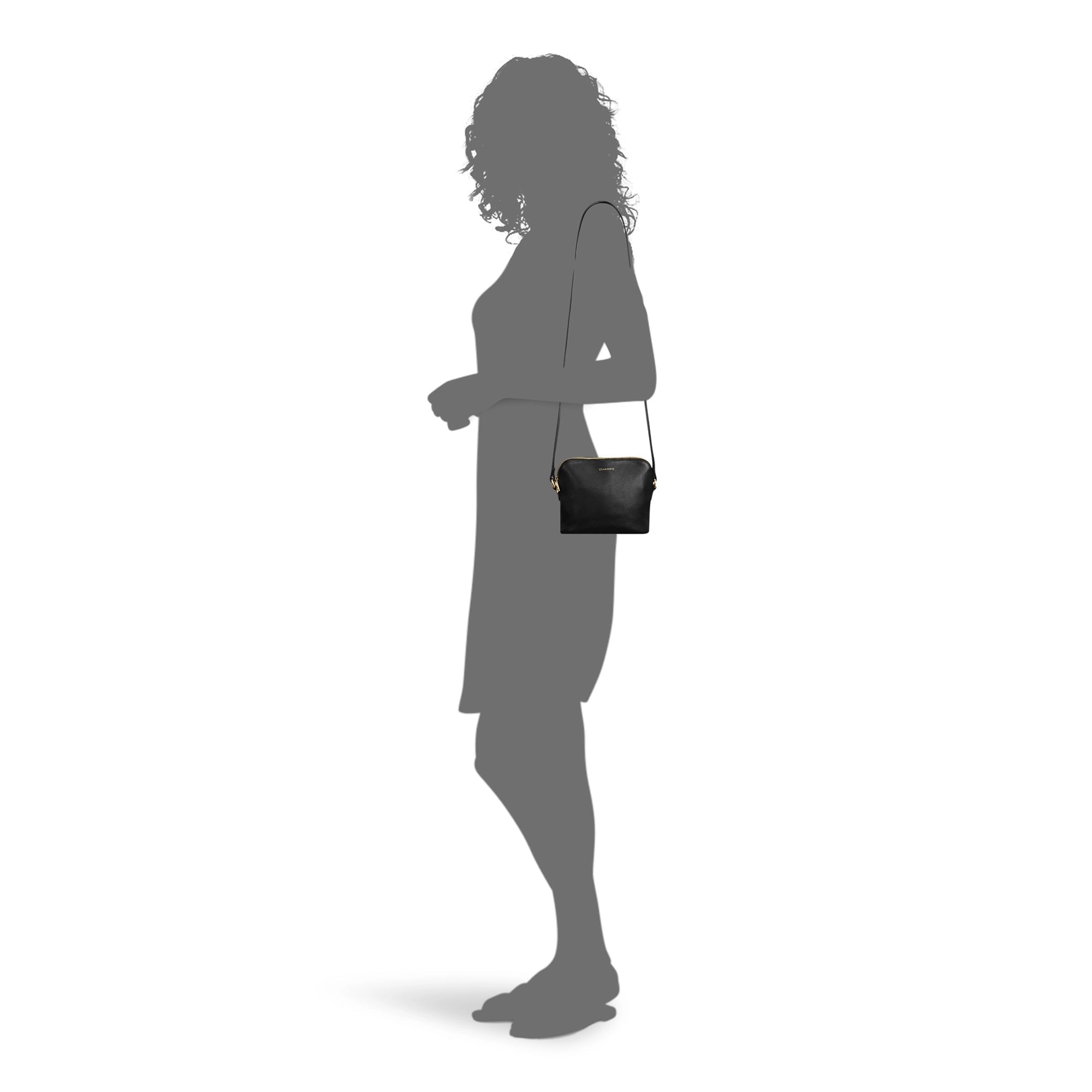 Gala / Leather Top-Zip Shoulder Bag *Drop Ship*