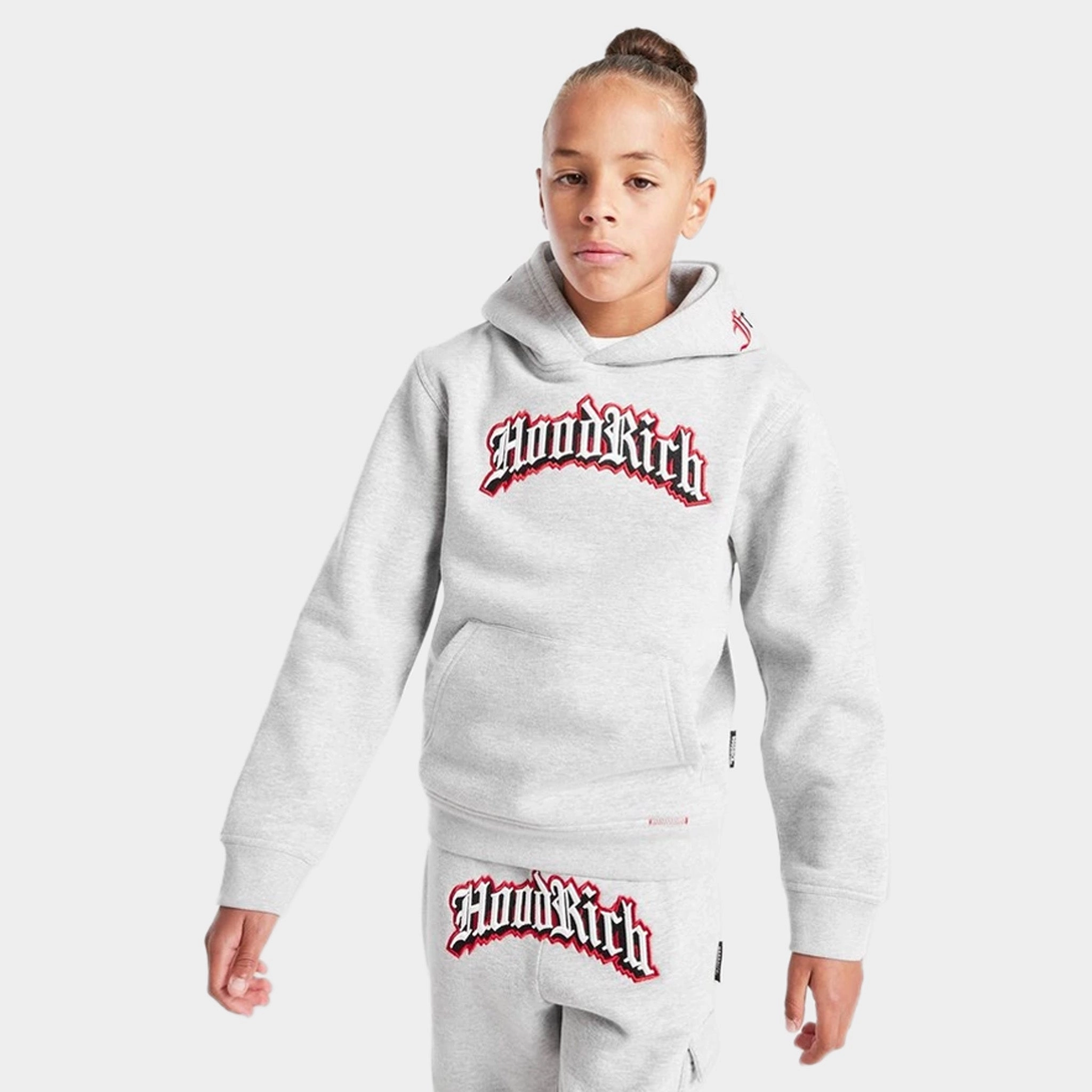 Hoodrich Juniors' Gothic Pullover Hoodie Heather Grey / White - Lychee