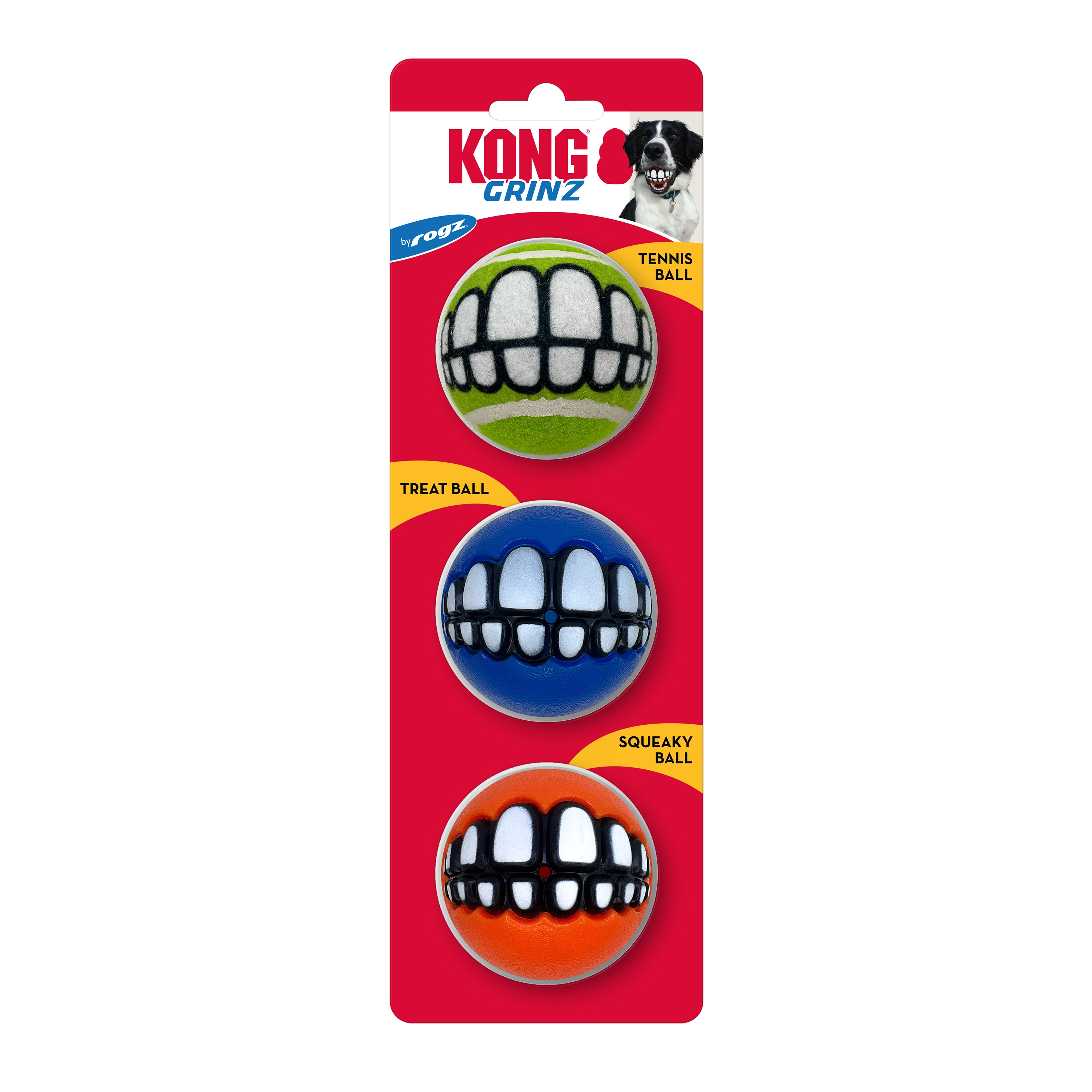 KONG Grinz By Rogz Variety 3-Pk Dog Toy