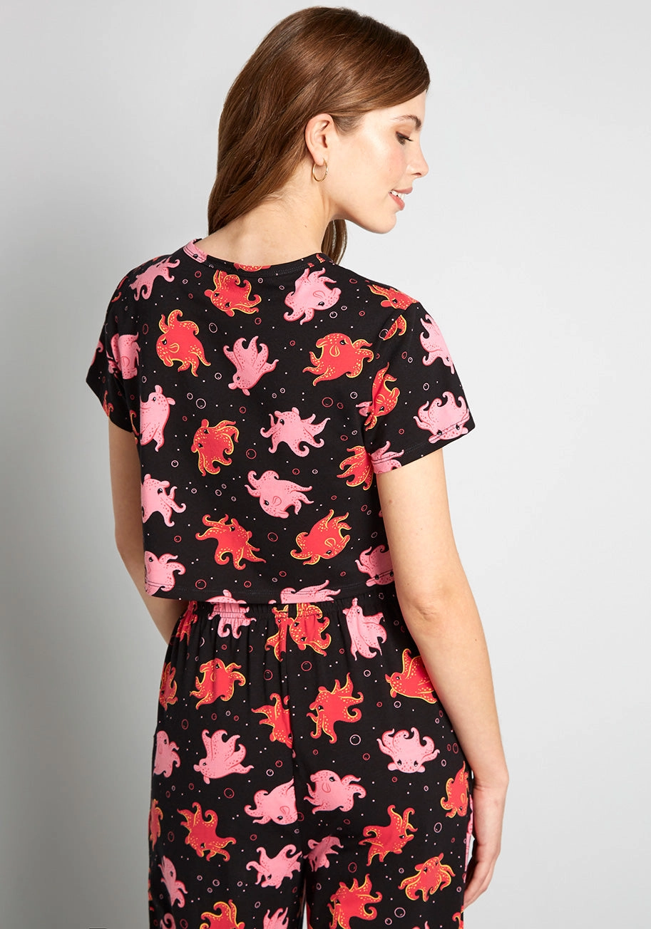 Lovable Baby Octopus Crop Tee
