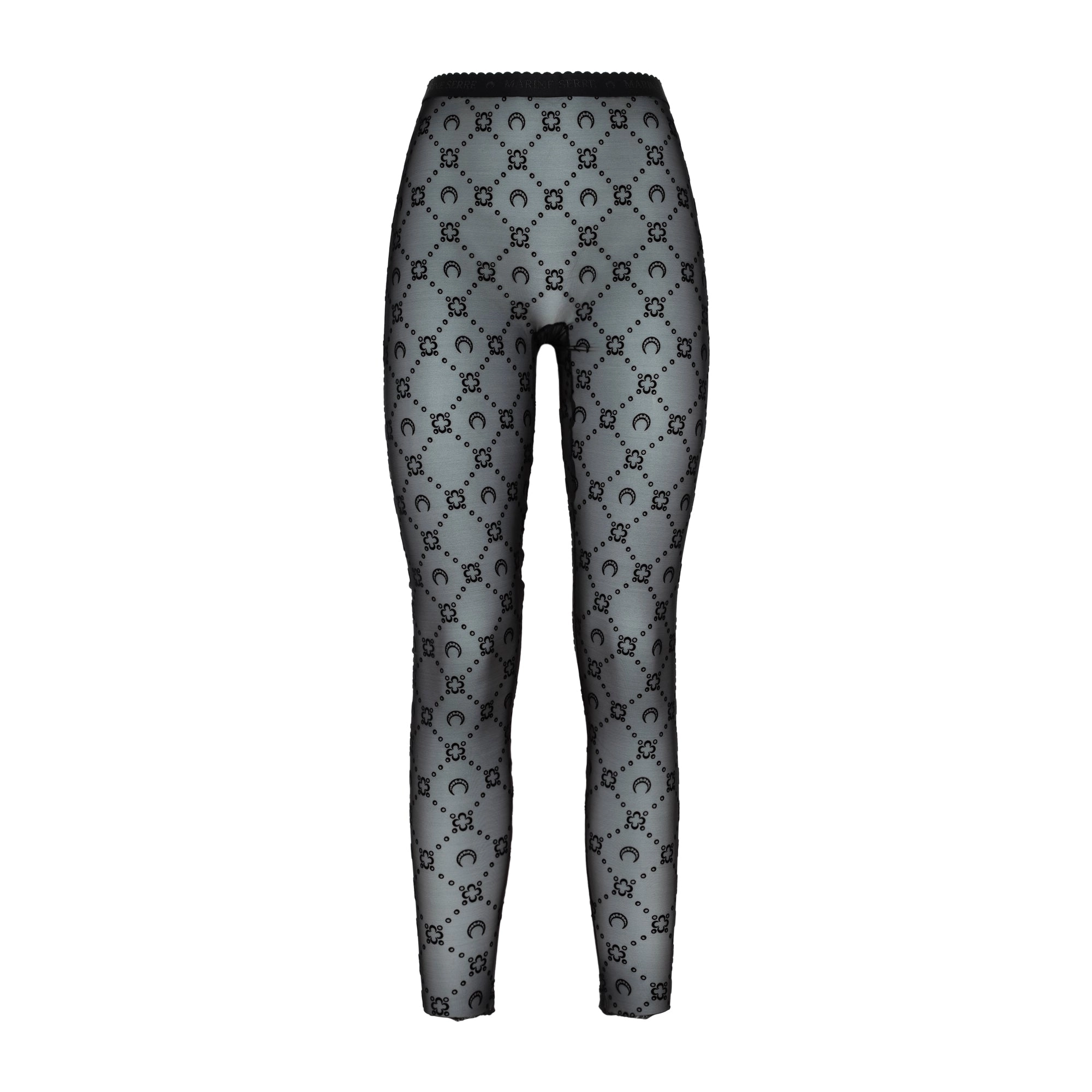 Marine Serre Flocked Monogram Sheer Tights