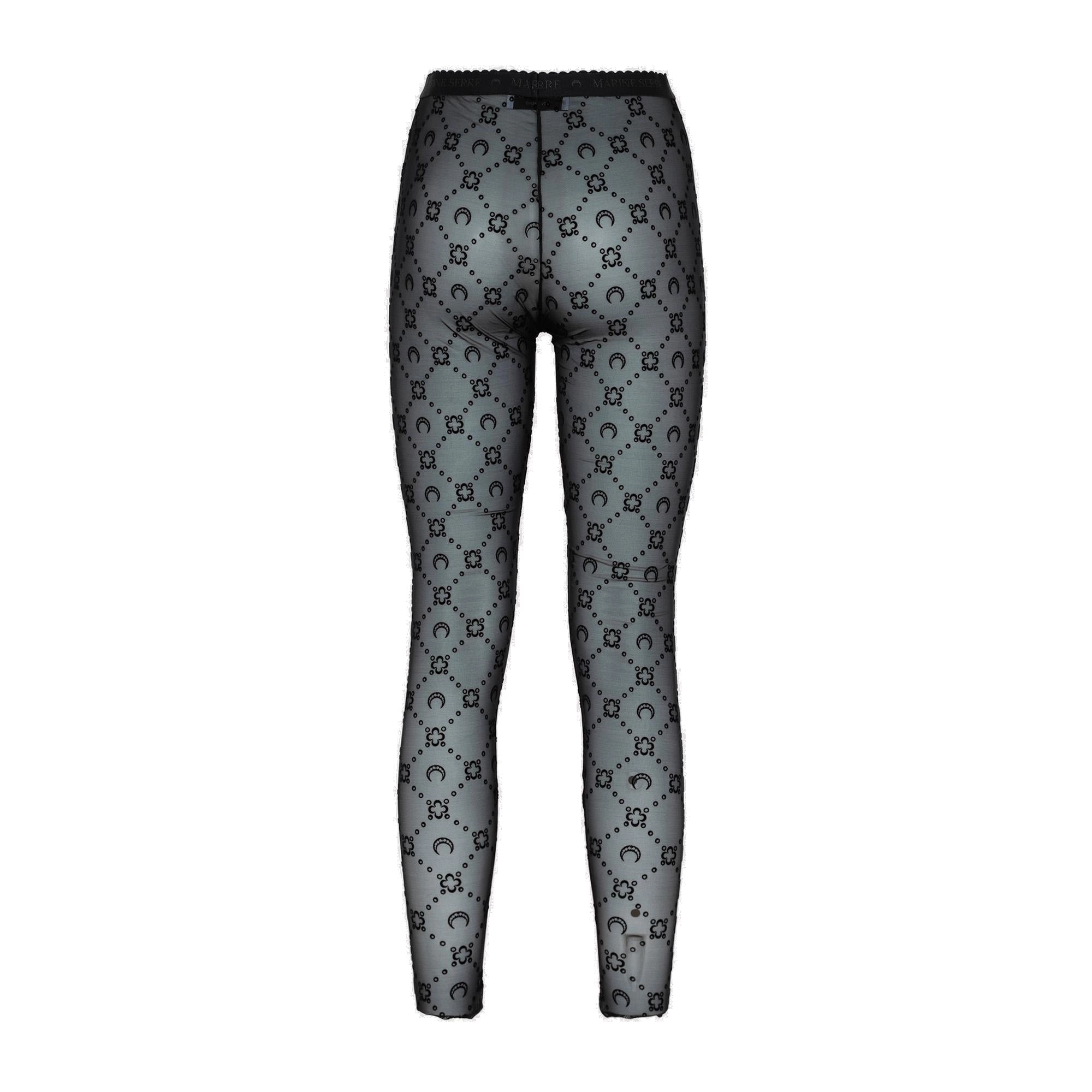 Marine Serre Flocked Monogram Sheer Tights