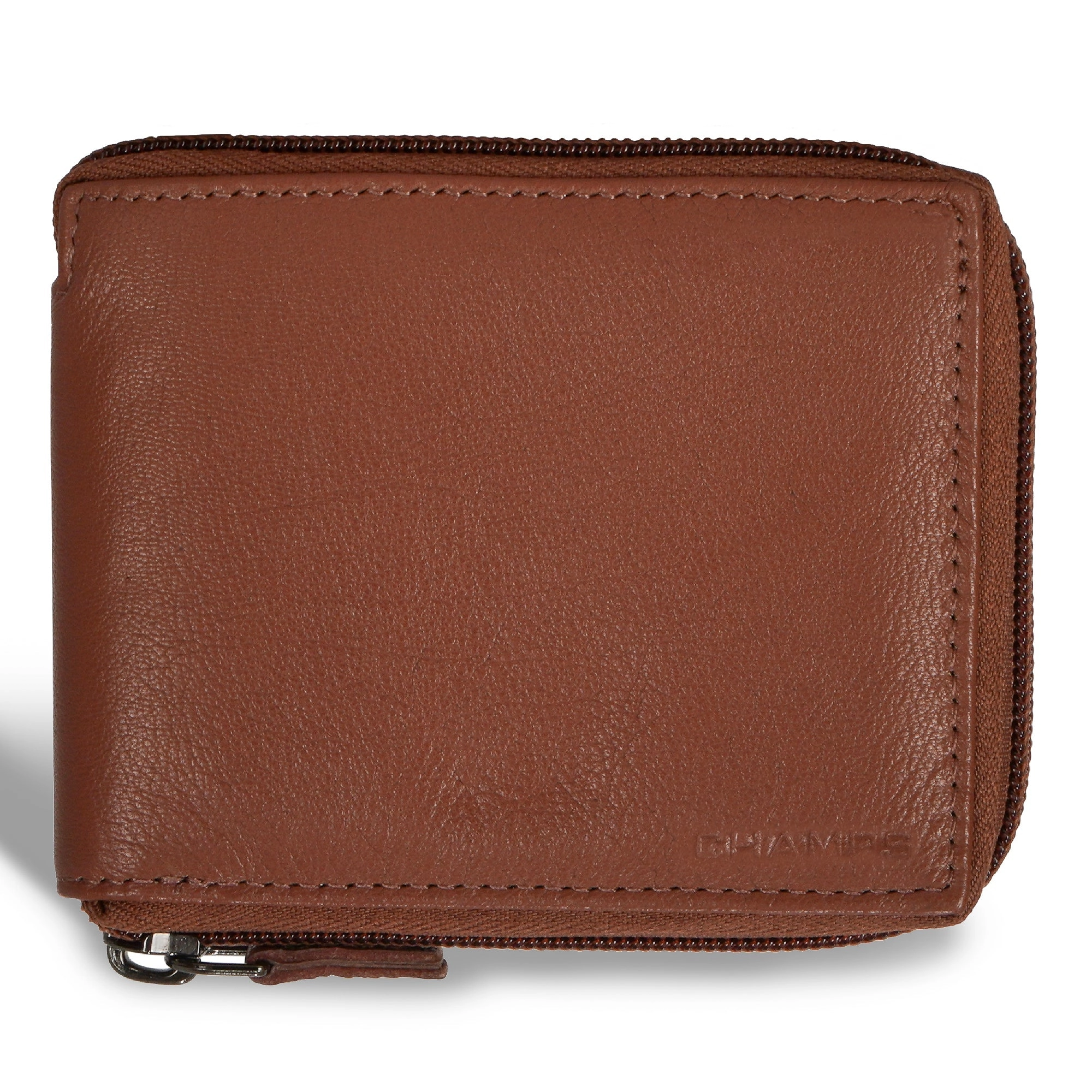 Onyx / Leather Zip Around Wallet *Drop Ship*