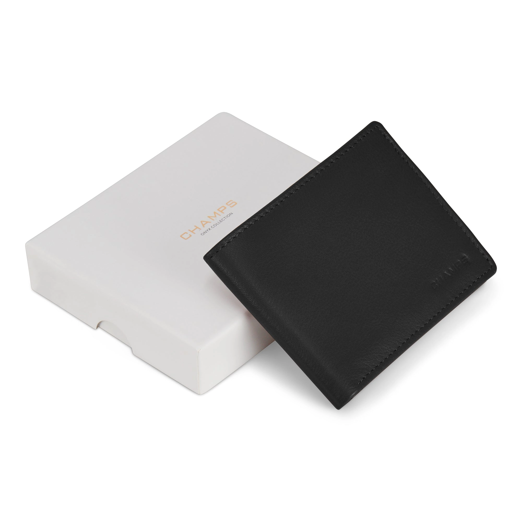 Onyx / Leather Zip Bi-Fold Wallet *Drop Ship*