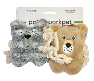 Patchwork Pet Greybar Bear and Lion Duo Dog Toy