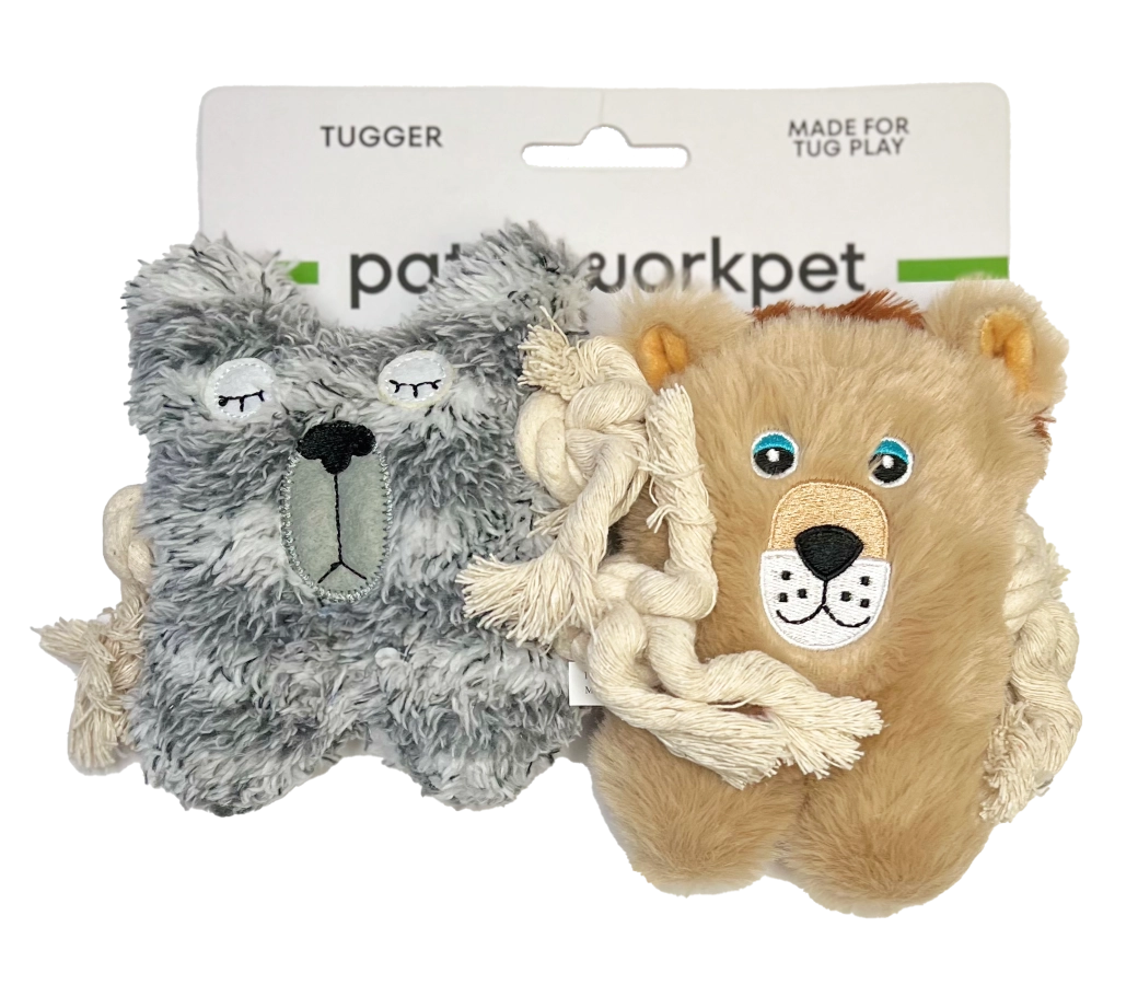 Patchwork Pet Greybar Bear and Lion Duo Dog Toy