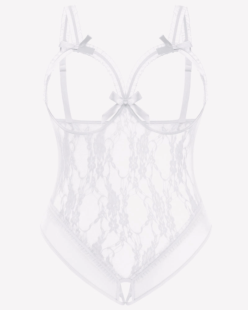 Plus Size Crotchless Exotic Lace Teddies