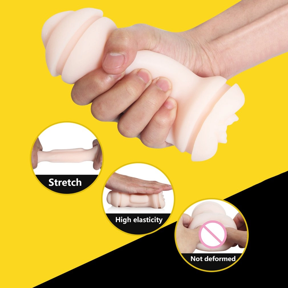Portable Vagina Real Pussy Masturbator for Men Double Hole Masturbador Soft TPE Oral Vaginal Cup Vibrator