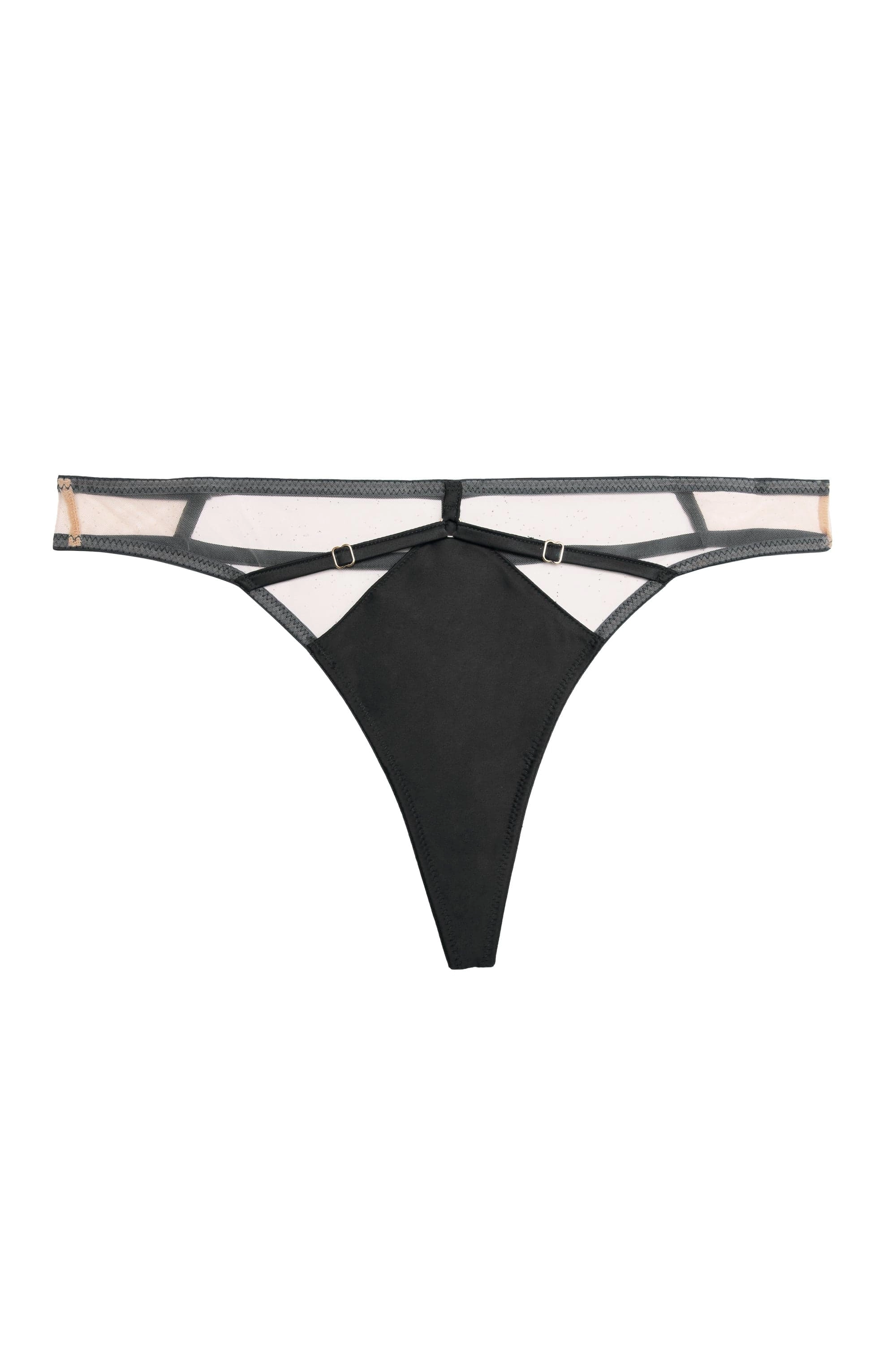 Ramona Black Mesh Thong