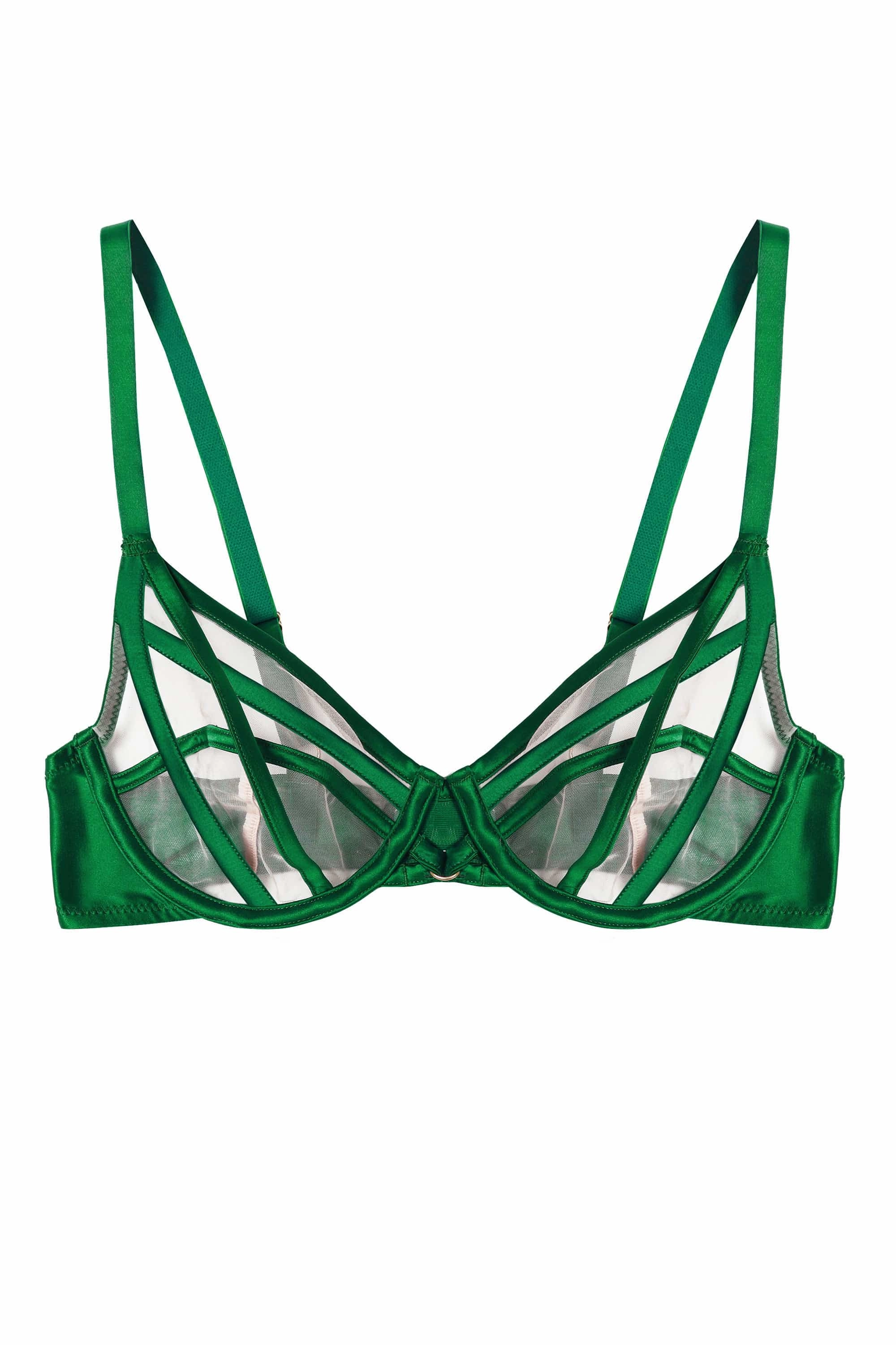 Ramona Green Mesh Plunge Bra
