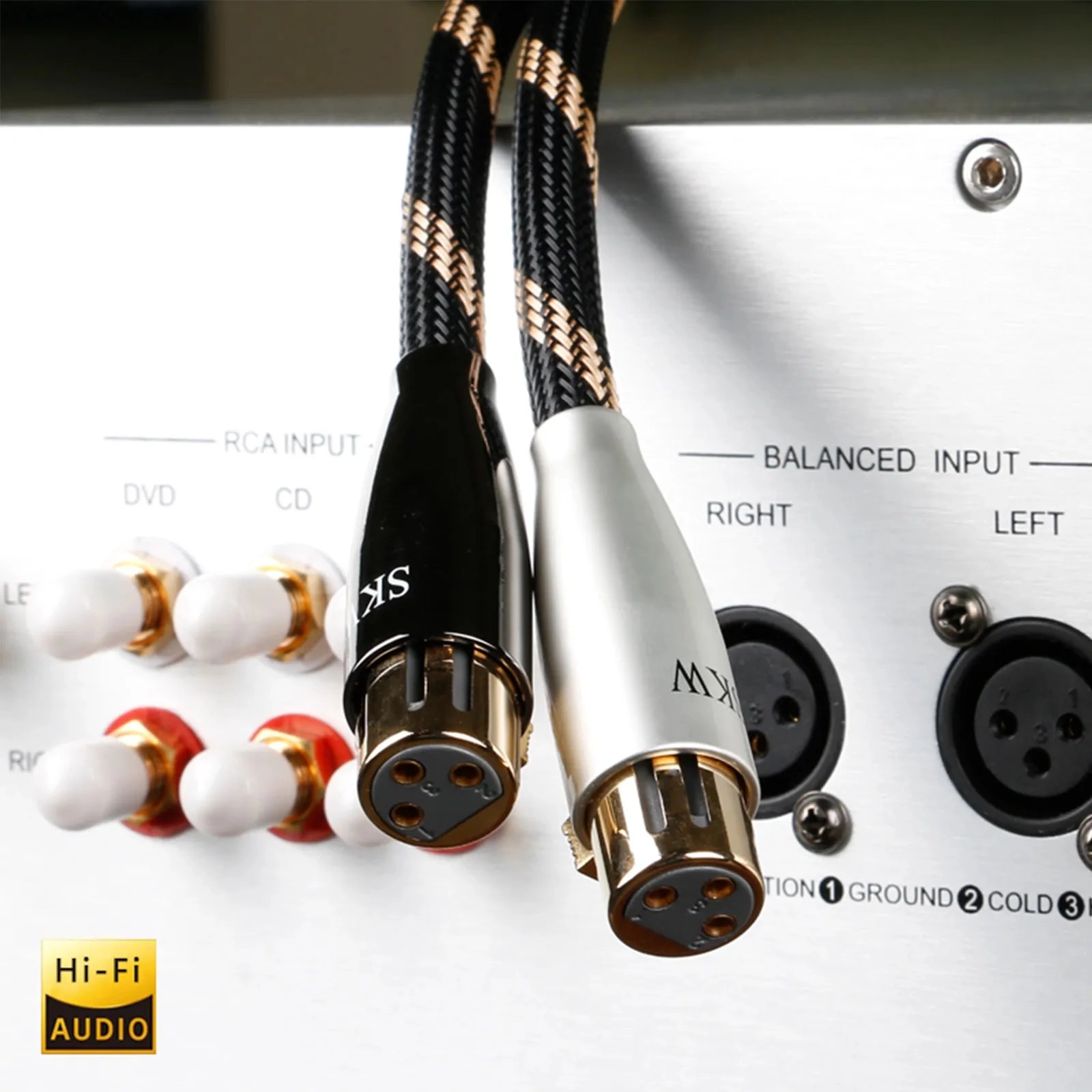 SKW BG09 - 3 Pin XLR Male To Female 6N High-purity copper Cable ( Pair )