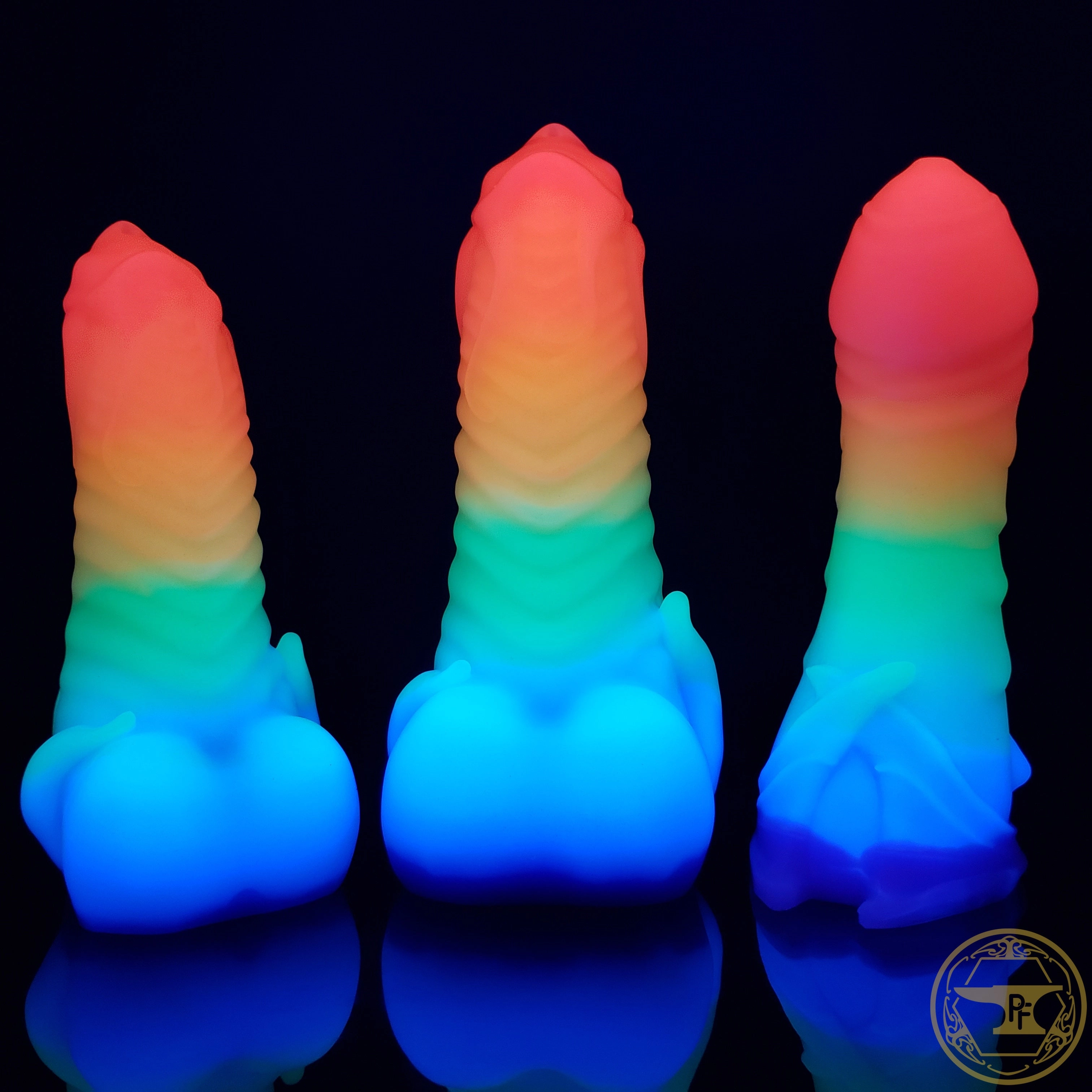 |SOLD OUT| Large Illithid, Super Soft 00-20 Firmness, Rainbow Fades, 5916, **VAC U LOCK HOLE INCLUDED**