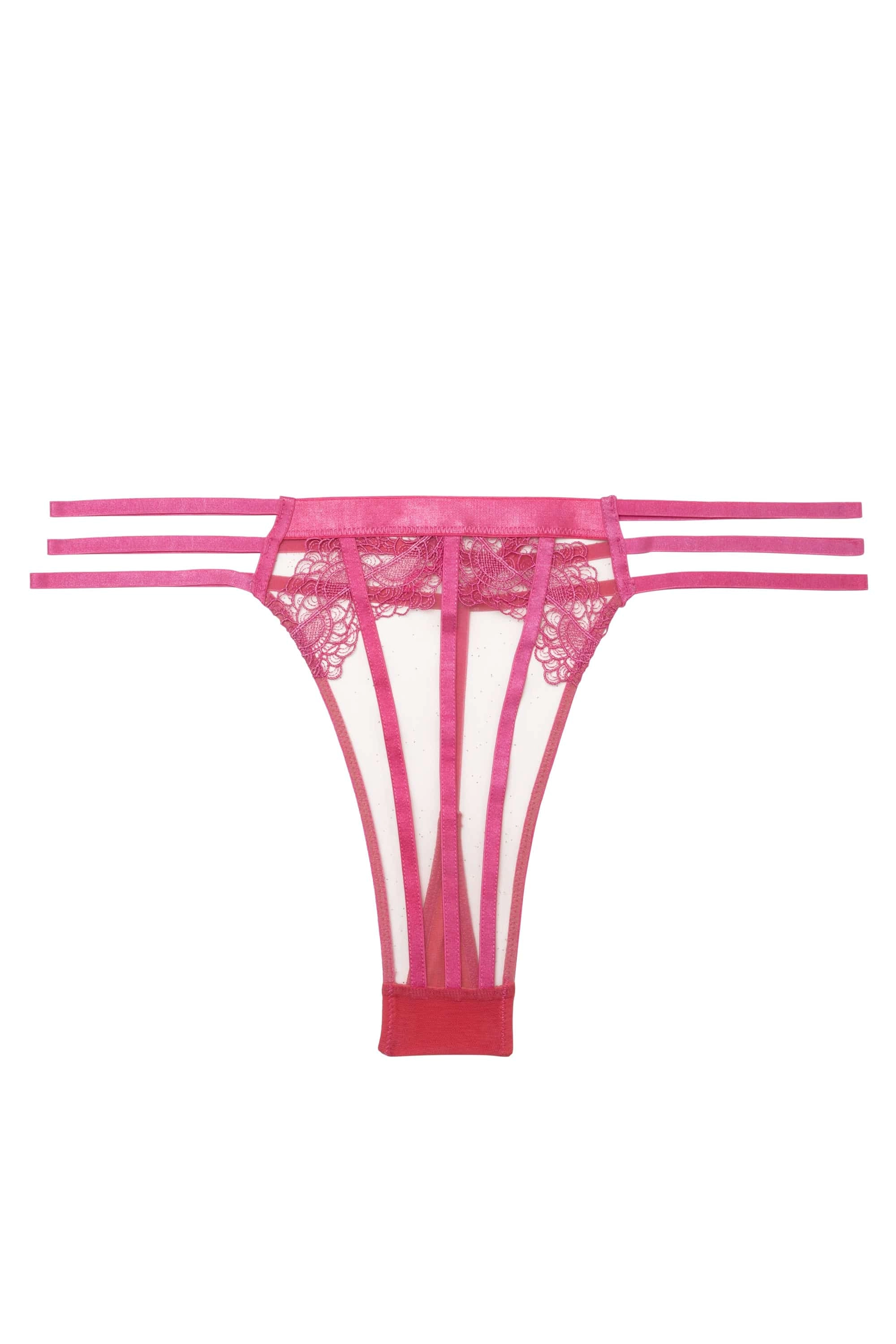 Tasha Pink Illusion Mesh Thong